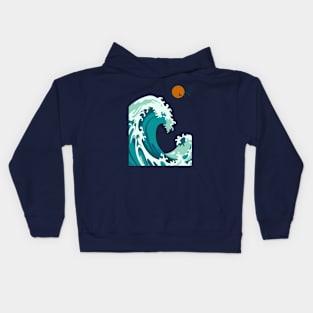 the waves at the beach side - illustration Kids Hoodie